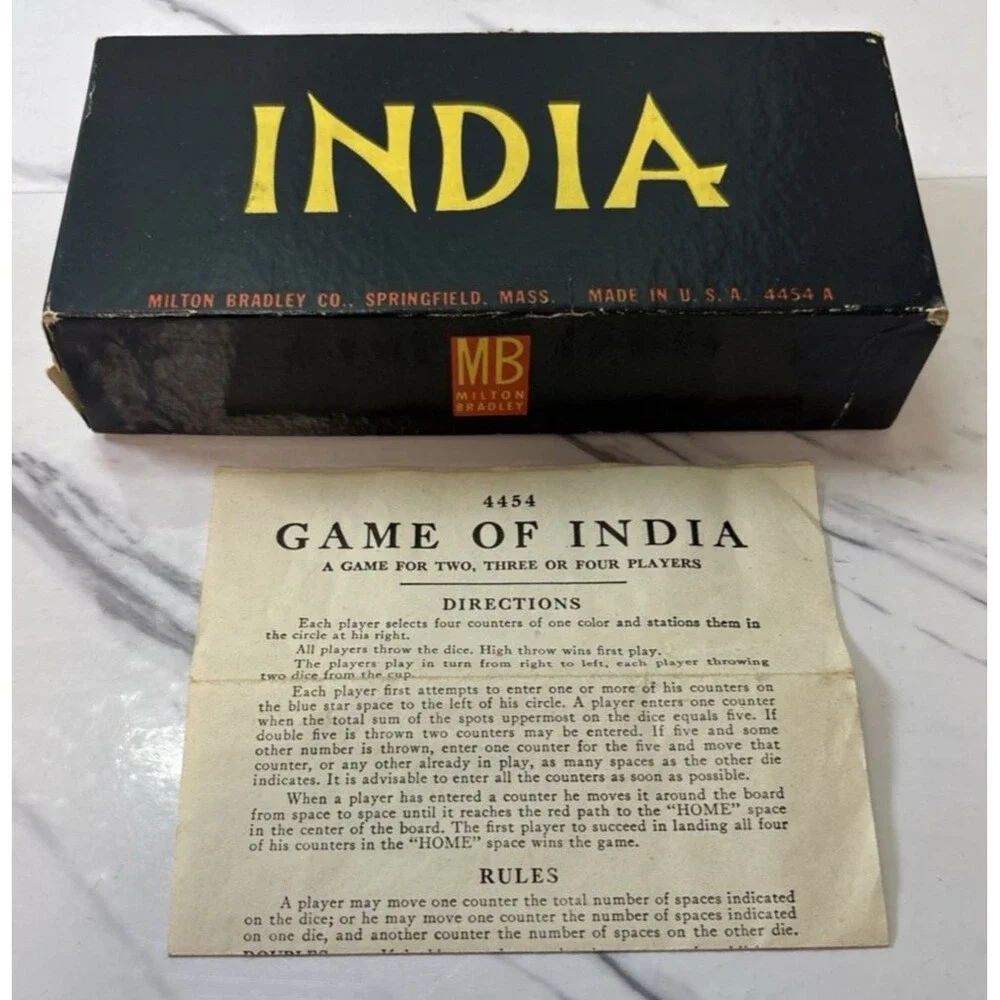 The Game Of India - Vintage Dice Milton Bradley
